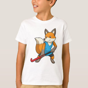 Hockey-Fox mit Hockey-Schläger T-Shirt