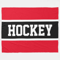 HOCKEY Fun Athletic Bright Red White Black Strips