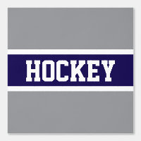 HOCKEY Fun Athletic Gray Navy Blue White Strips