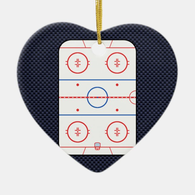 Hockey Game Companion Carbon Fiber Style Keramik Ornament (Vorne)
