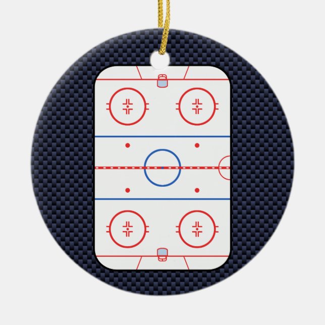 Hockey Game Companion Carbon Fiber Style Keramik Ornament (Vorne)