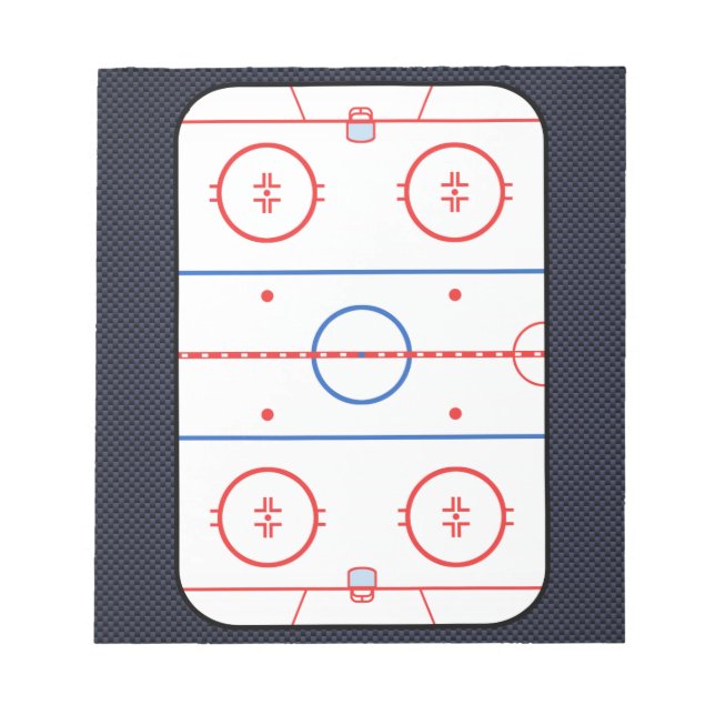 Hockey Game Companion Carbon Fiber Style Notizblock (Vorderseite)