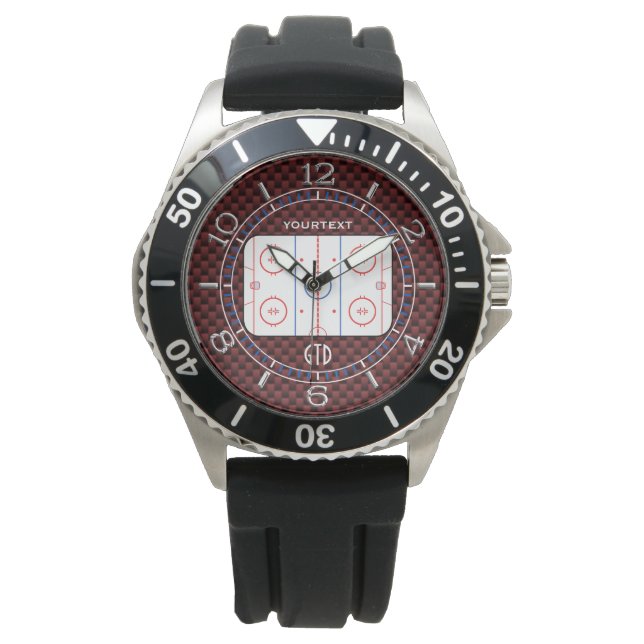 Hockey Game Companion Rink Diagramm Dial Armbanduhr (Vorderseite)