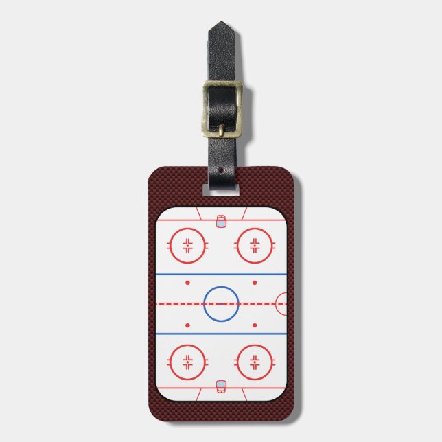 Hockey Game Companion Rink Diagramm Gepäckanhänger (Vorderseite vertikal)