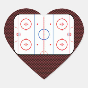 Hockey Game Companion Rink Diagramm Herz-Aufkleber