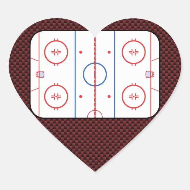 Hockey Game Companion Rink Diagramm Herz-Aufkleber (Vorderseite)
