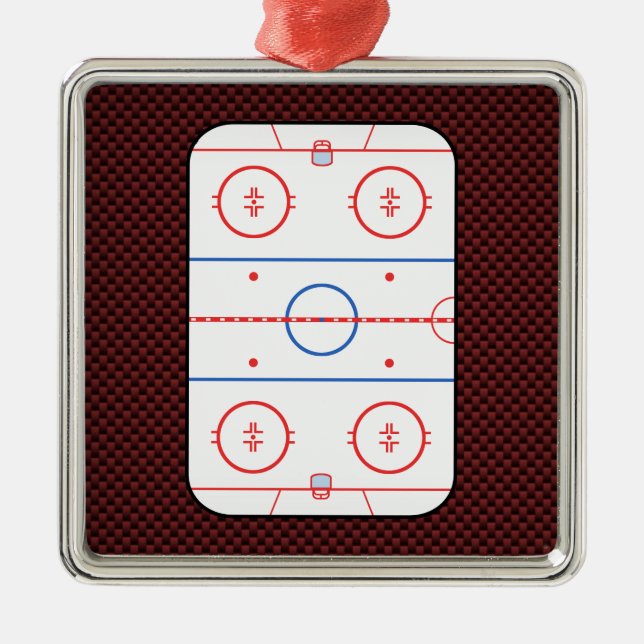 Hockey Game Companion Rink Diagramm Ornament Aus Metall (Vorne)