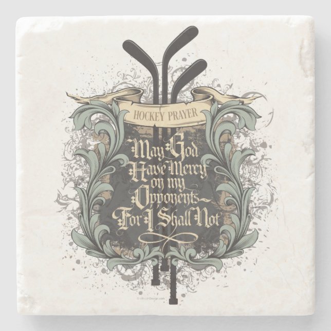 Hockey-Gebet Steinuntersetzer (Vorderseite)