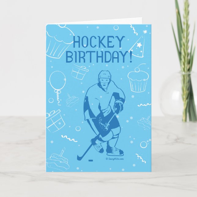 Hockey Geburtstag! Grußkarte - Männlich Karte (Vorderseite)