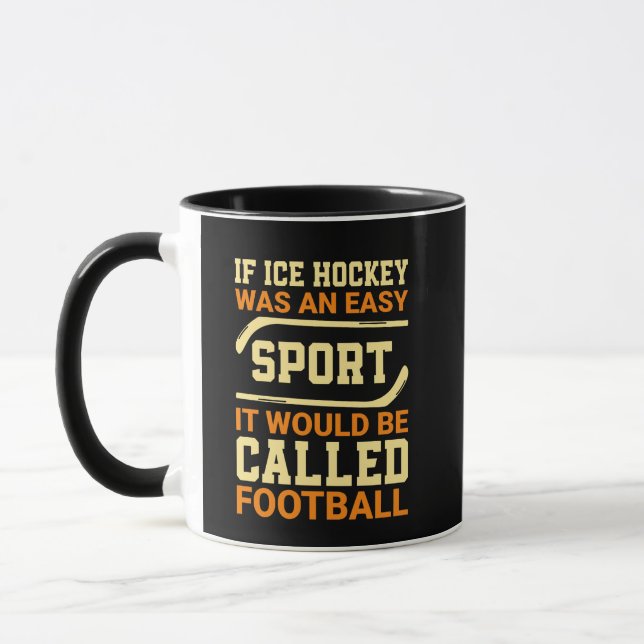 Hockey gegen Fußball Tasse (Links)