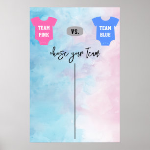 Hockey Gender Reveal Game - Stimmen Sie ab Poster