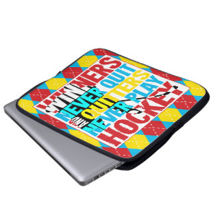Hockey-Gewinner geben nie die Deckung ab Laptopschutzhülle