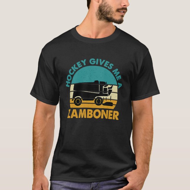 Hockey gibt mir einen Zamboner Funny Hockey Retro  T-Shirt (Vorderseite)