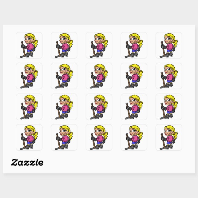 Hockey Girl 2 Sticker (Blatt)