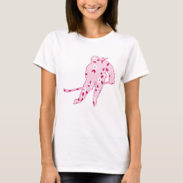 Hockey Girl Skater Silhouette Rosa Blütenblatt T-Shirt
