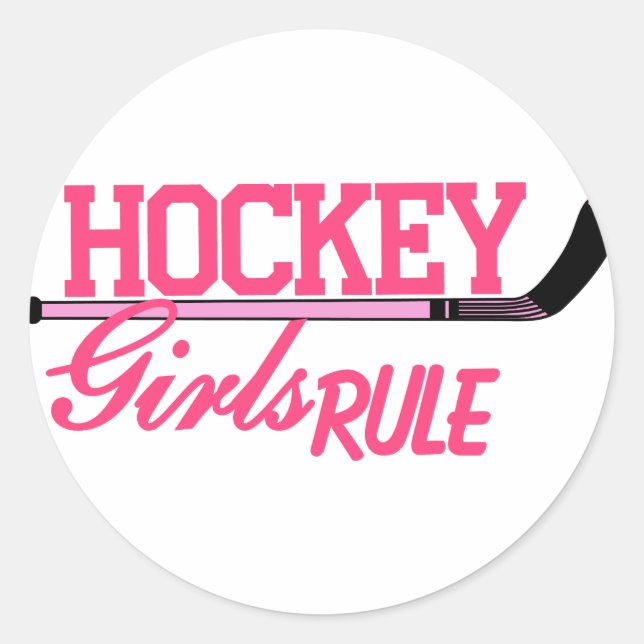 Hockey-Girls-Regel Runder Aufkleber (Vorderseite)