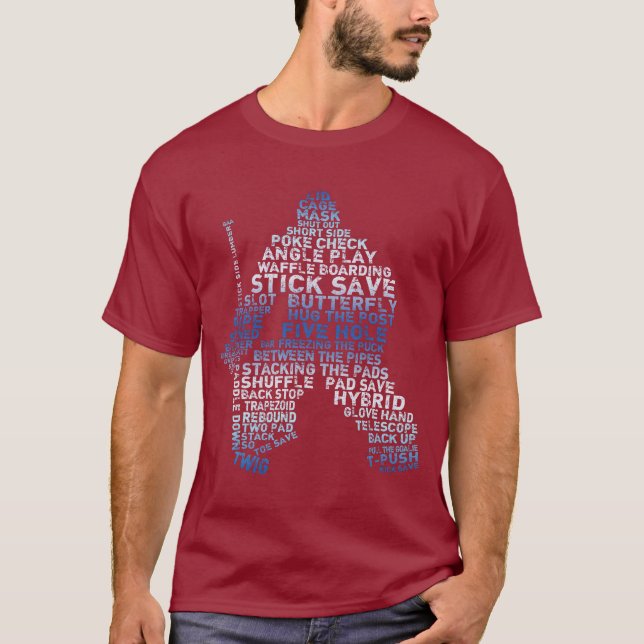 Hockey Goalie Calligram T-Shirt (Vorderseite)