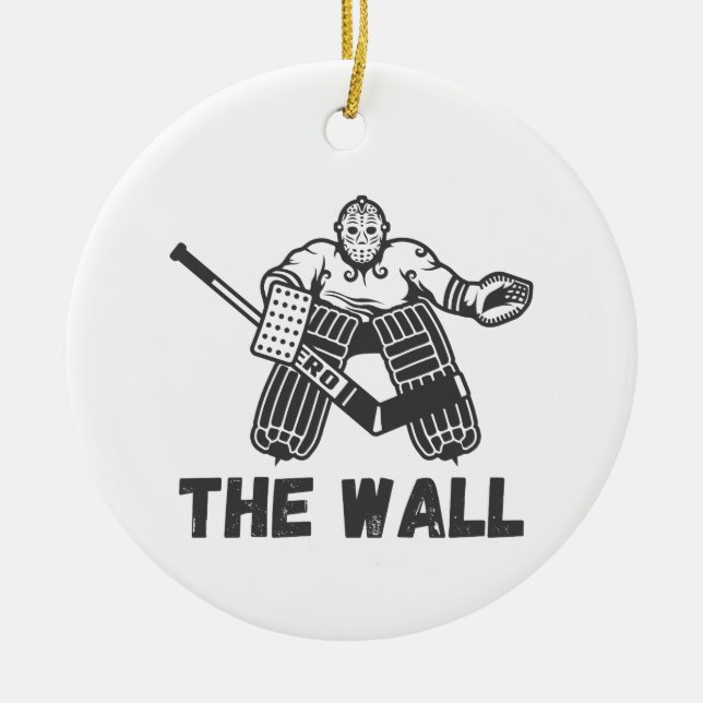 Hockey Goalie Die Mauer Keramik Ornament (Vorne)