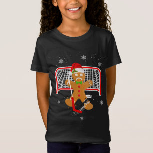 Hockey Goalie Funny Christmas Gingerbread Man Goal T-Shirt