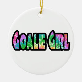 Hockey Goalie Girl Gefärbte Krawatte Keramik Ornament