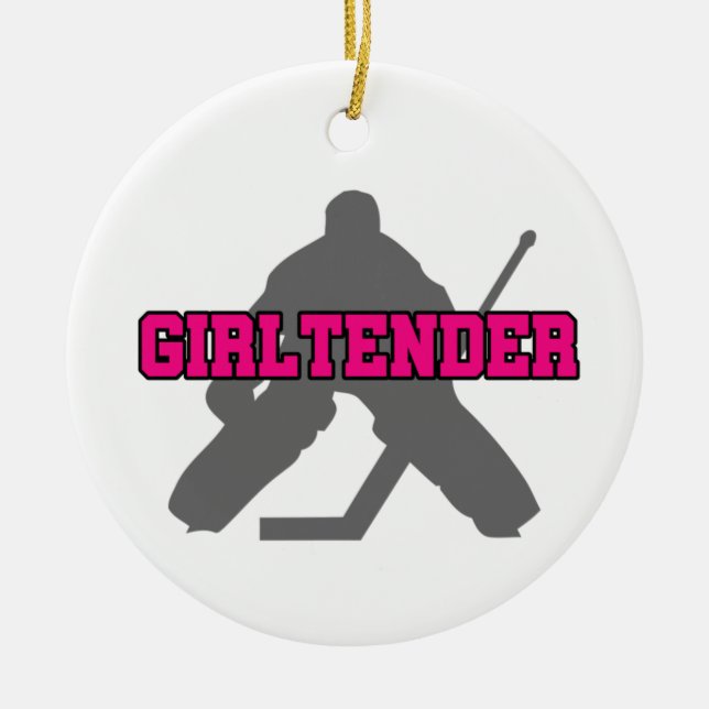 Hockey Goalie Girltender Keramik Ornament (Vorne)