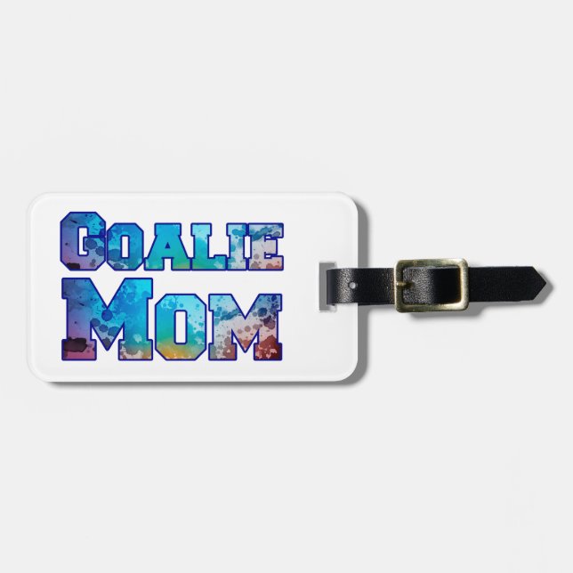 Hockey Goalie Mama Watercolor Gepäckanhänger (Vorderseite horizontal)