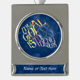 Hockey Goalie Mask Calligram Weihnachtsschmuck Banner-Ornament Silber