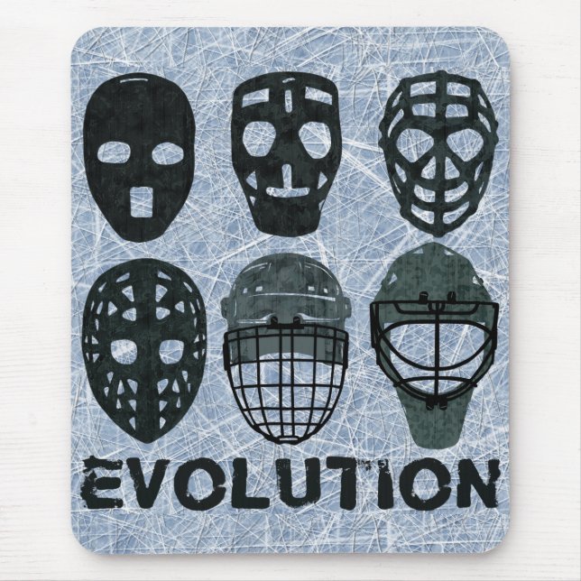 Hockey Goalie Mask Evolution Mousepad (Vorne)