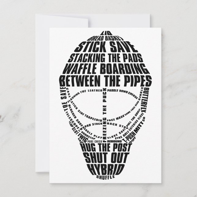 Hockey Goalie Mask Party Einladungen (Vorderseite)