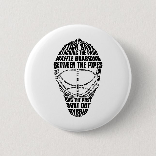 Hockey Goalie Mask Tygraphy  Button (Vorderseite)