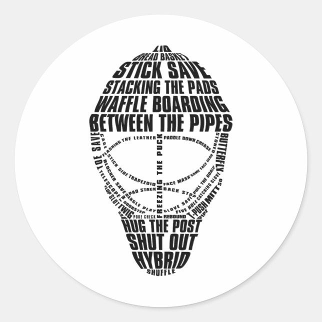 Hockey Goalie Mask Tygraphy  Runder Aufkleber (Vorderseite)