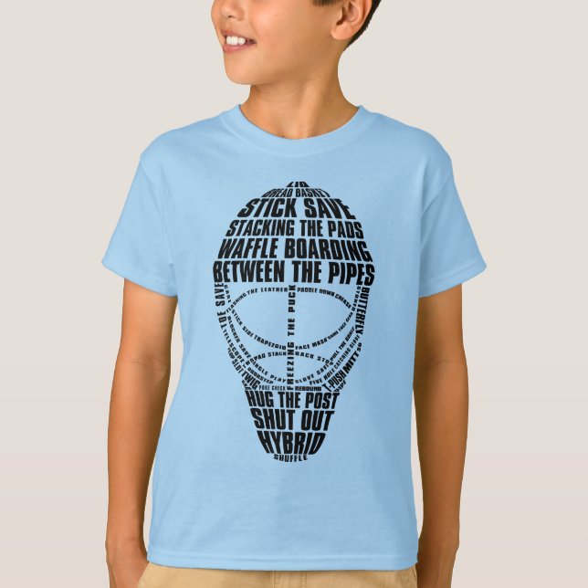 Hockey Goalie Mask Typografy T - Shirt (Vorderseite)