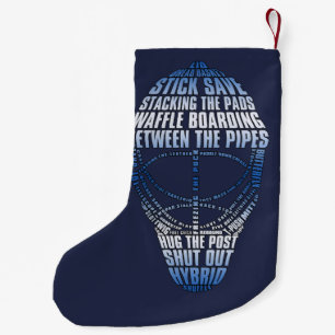 Hockey Goalie Mask Word Art Kleiner Weihnachtsstrumpf