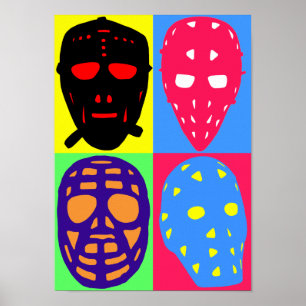 Hockey Goalie Masken Pop Art Poster