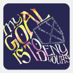 Hockey Goalie My Goal Typografy Quadratischer Aufkleber