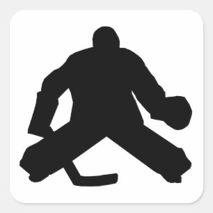 Hockey Goalie Silhouette Quadratischer Aufkleber