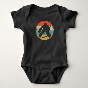 Hockey Goalie Silhouette Retro Hockey Baby Strampler