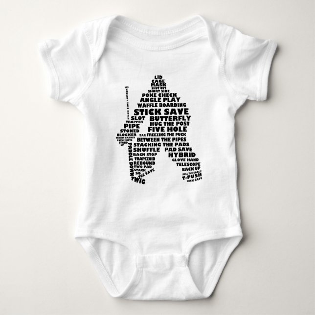 Hockey Goalie Text Art Baby Strampler (Vorderseite)