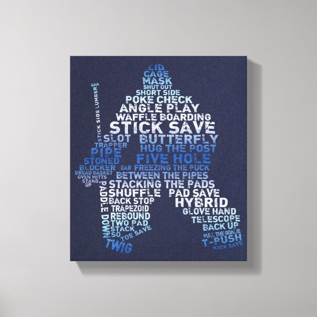 Hockey Goalie Typografie Canvas Print Leinwanddruck (Vorderseite)