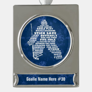 Hockey Goalie Typografie Custom Xmas Ornament