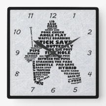 Hockey Goalie Typografie Wall Clock
