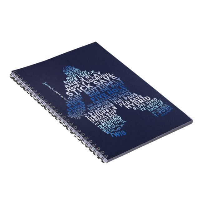 Hockey Goalie Typografy Notebook Notizblock (Rechte Seite)