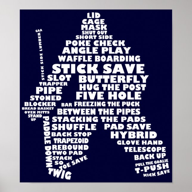 Hockey Goalie Typografy Poster (Vorne)