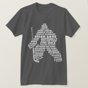 Hockey Goalie Typografy T - Shirt