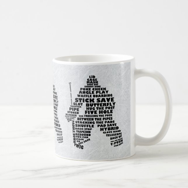 Hockey Goalie Typografy Tasse (Rechts)