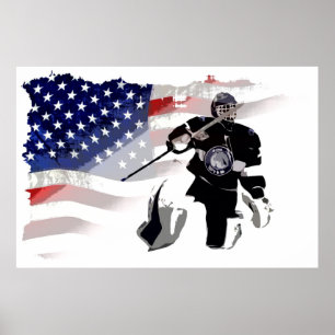 Hockey Goalie und das US-Flaggenposter Poster