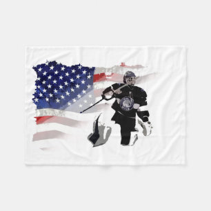 Hockey Goalie und die US-Flagge Fleece Blanket