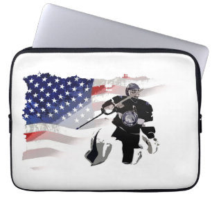 Hockey Goalie und US-Flagge Laptopschutzhülle