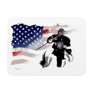 Hockey Goalie und US-Flagge Magnet