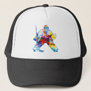 Hockey Goalie Watercolor Truckerkappe